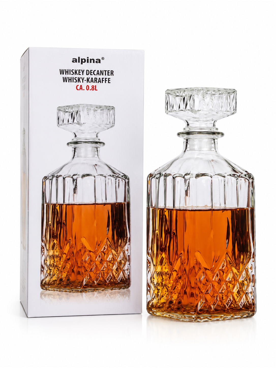 Alpina viskio grafinas su kamščiu, 0,8 l