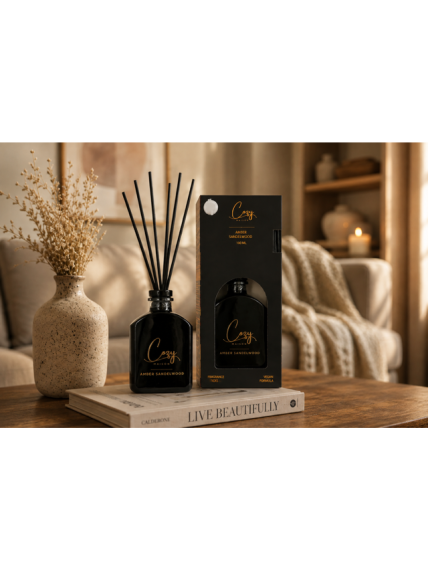 Amber Sandalwood namų kvapas su lazdelėmis 100ml Amber Sandalwood namų kvapas su lazdelėmis 100ml