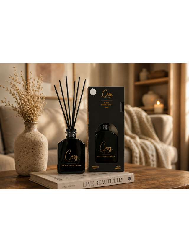 Amber Sandalwood namų kvapas su lazdelėmis 100ml
