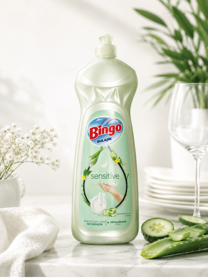 „Bingo Sensitive“ skystas indų ploviklis 650 ml „Bingo Sensitive“ skystas indų ploviklis 650 ml