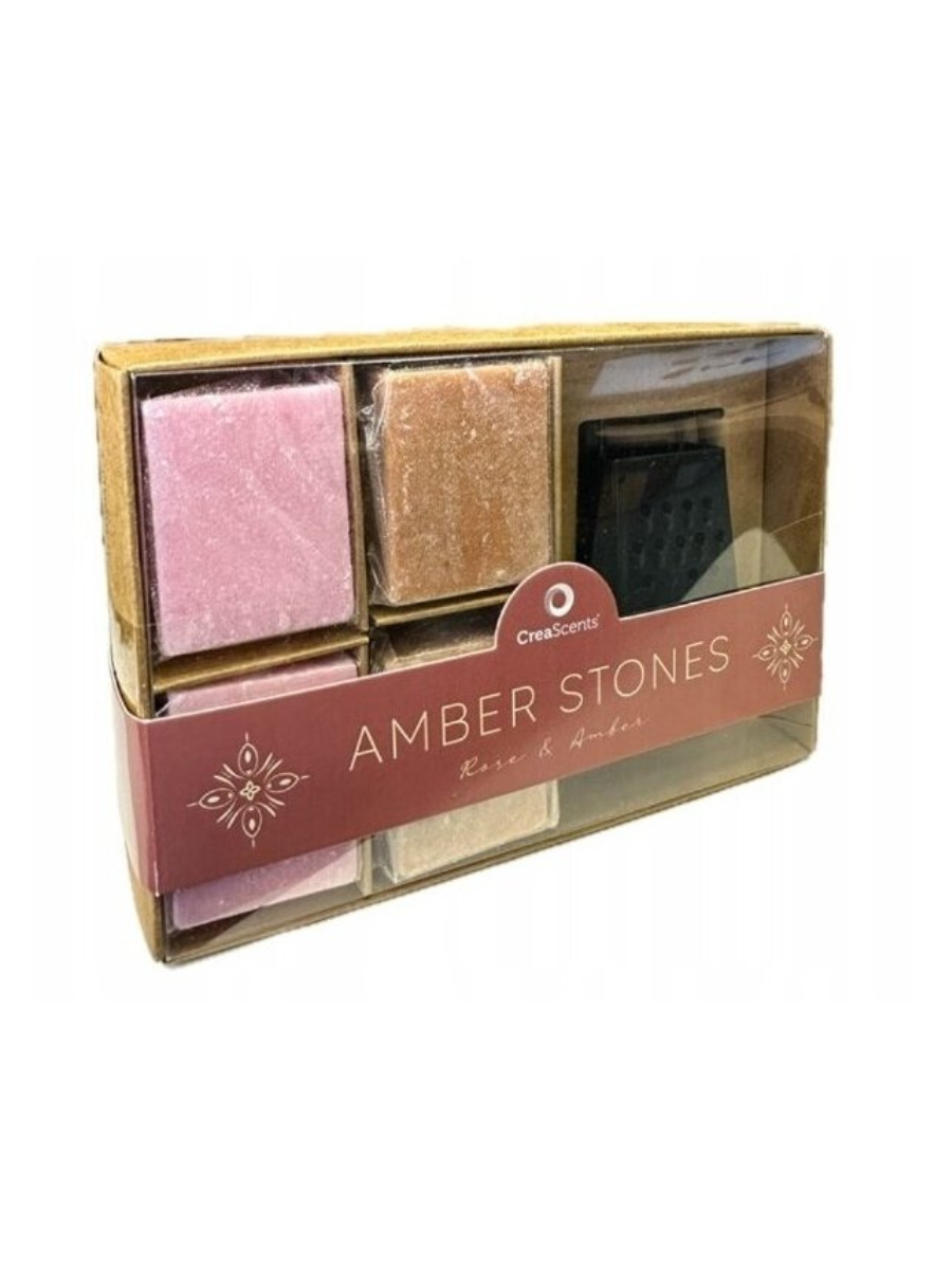 Creascents vaško akmenėlių rinkinys „Amber Stones Rose & Amber“ su tarka