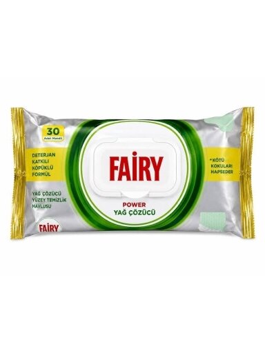 FAIRY riebalų šalinimo valymo servetėlės ​​virtuvei ir orkaitei, 30 vnt.
