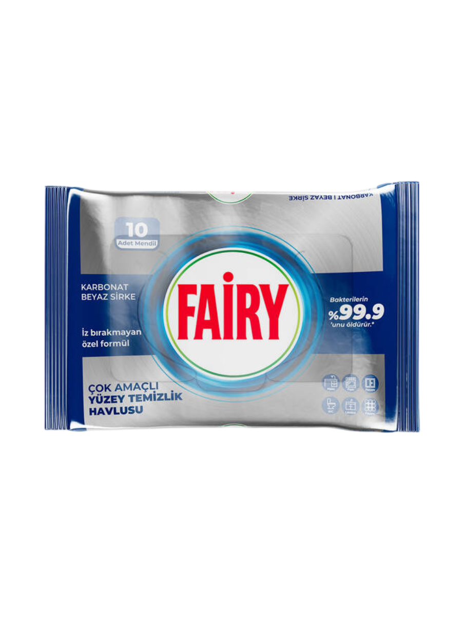 FAIRY universalios drėgnos paviršių valymo servetėlės, 10 vnt, platinum FAIRY universalios drėgnos paviršių valymo servetėlės, 10 vnt, platinum