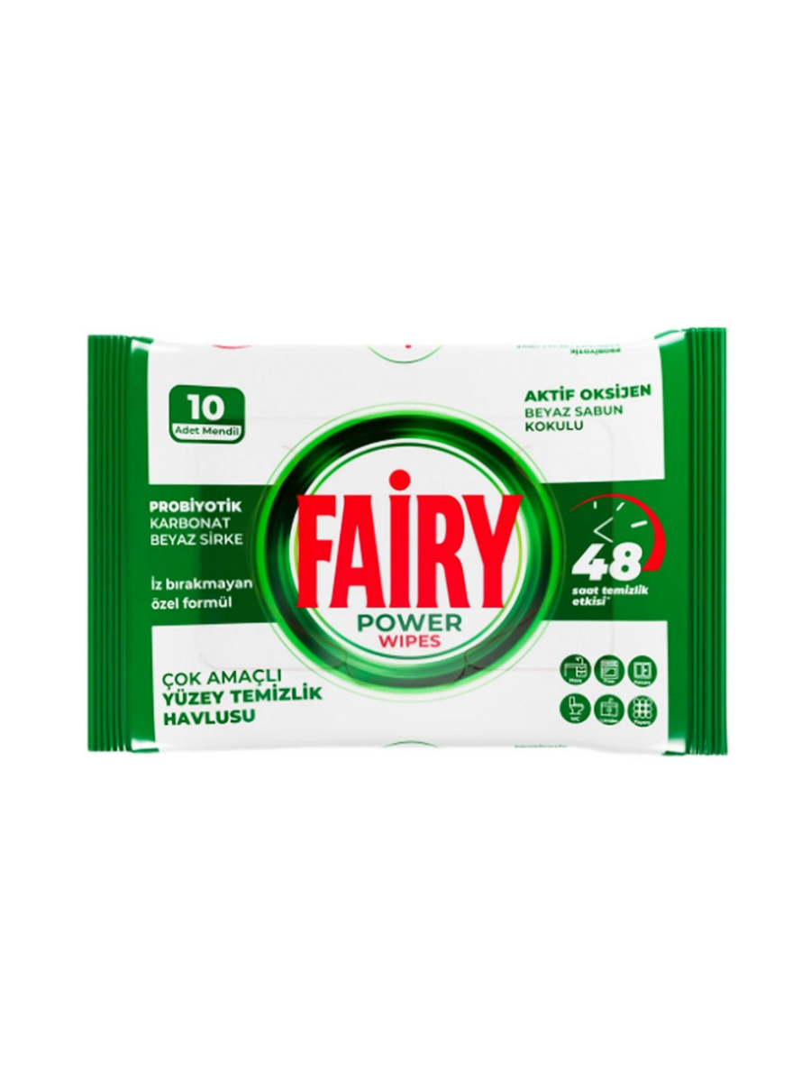 FAIRY universalios drėgnos paviršių valymo servetėlės, 10 vnt, power wipes FAIRY universalios drėgnos paviršių valymo servetėlės, 10 vnt, power wipes