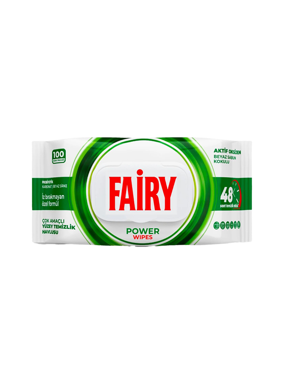 FAIRY universalios drėgnos paviršių valymo servetėlės, 100 vnt, power wipes