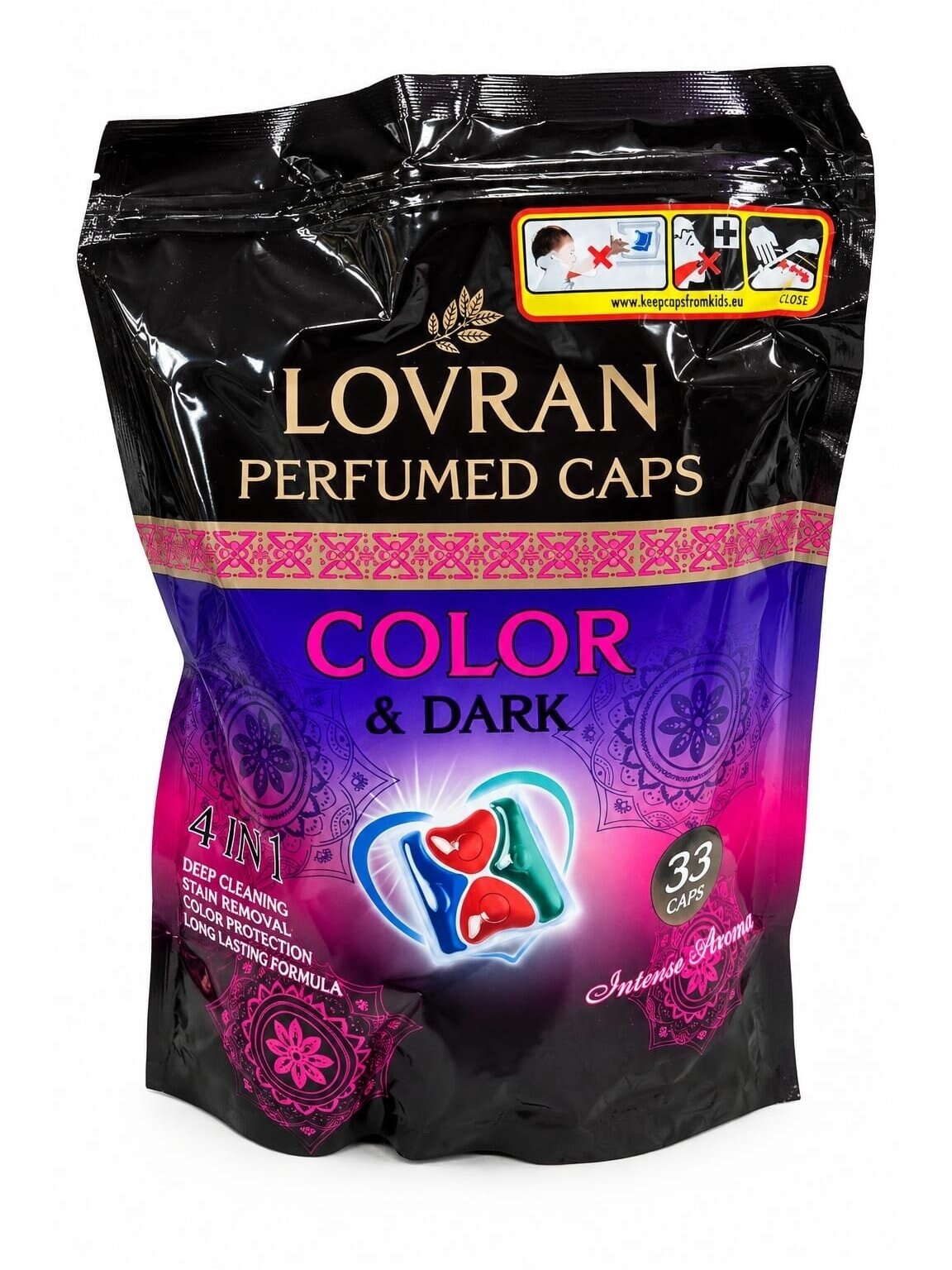 LOVRAN Color & Dark parfumuotos skalbimo kapsulės 33 vnt. 1 LOVRAN Color & Dark parfumuotos skalbimo kapsulės 33 vnt. 1