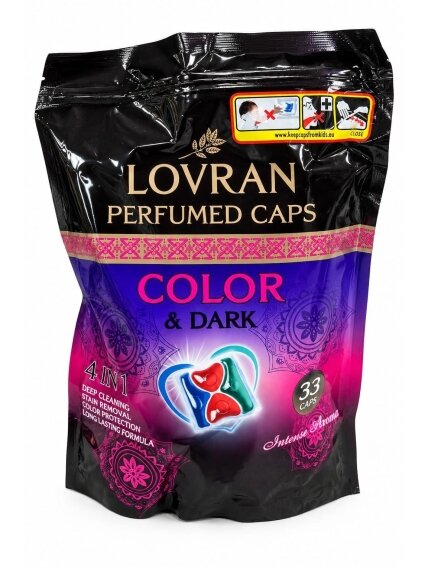 LOVRAN Color & Dark parfumuotos skalbimo kapsulės 33 vnt. 1 LOVRAN Color & Dark parfumuotos skalbimo kapsulės 33 vnt. 1